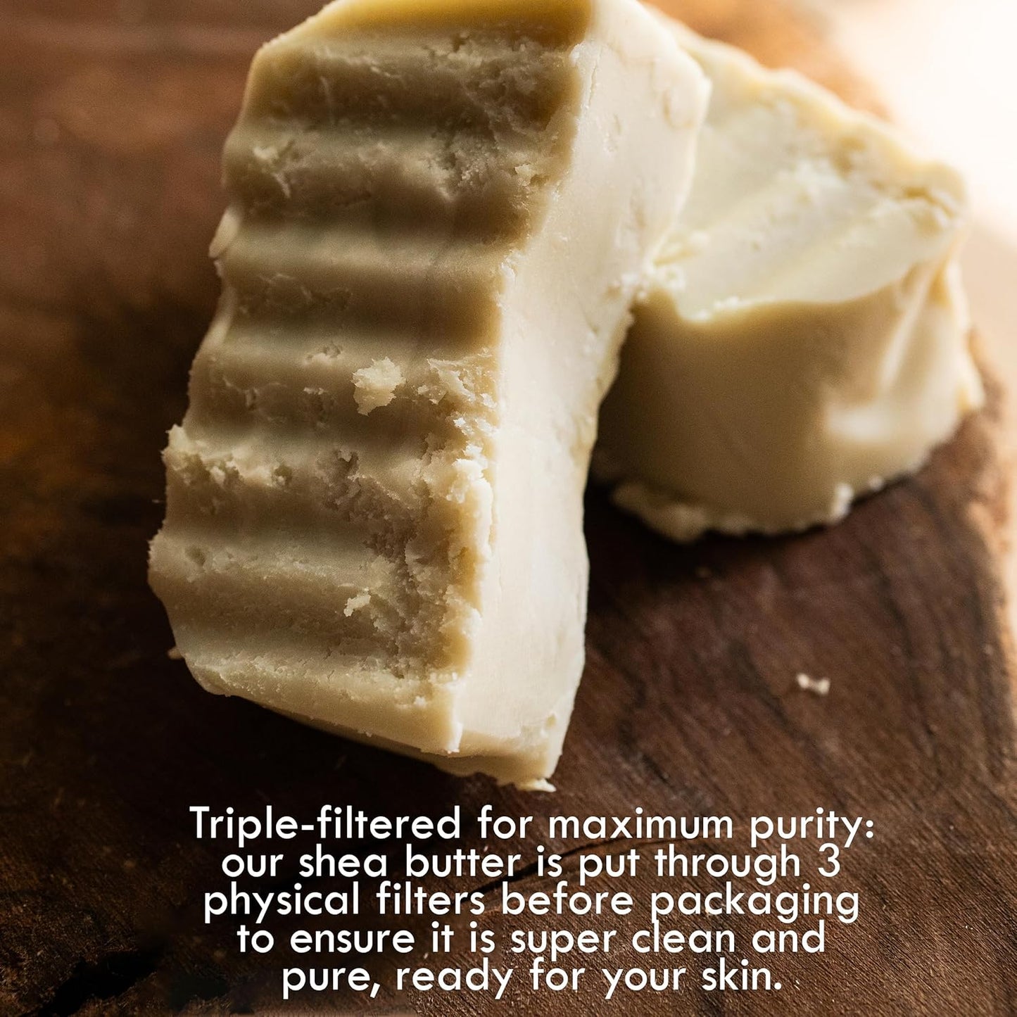 Raw Shea Butter - 100% Pure African Shea Butter for Hair and Body | with Natural Smoky Scent | Unrefined Moisturizer for Dry Skin, DIY Lip Balm, Body Butter and Soap 1Lb Bar