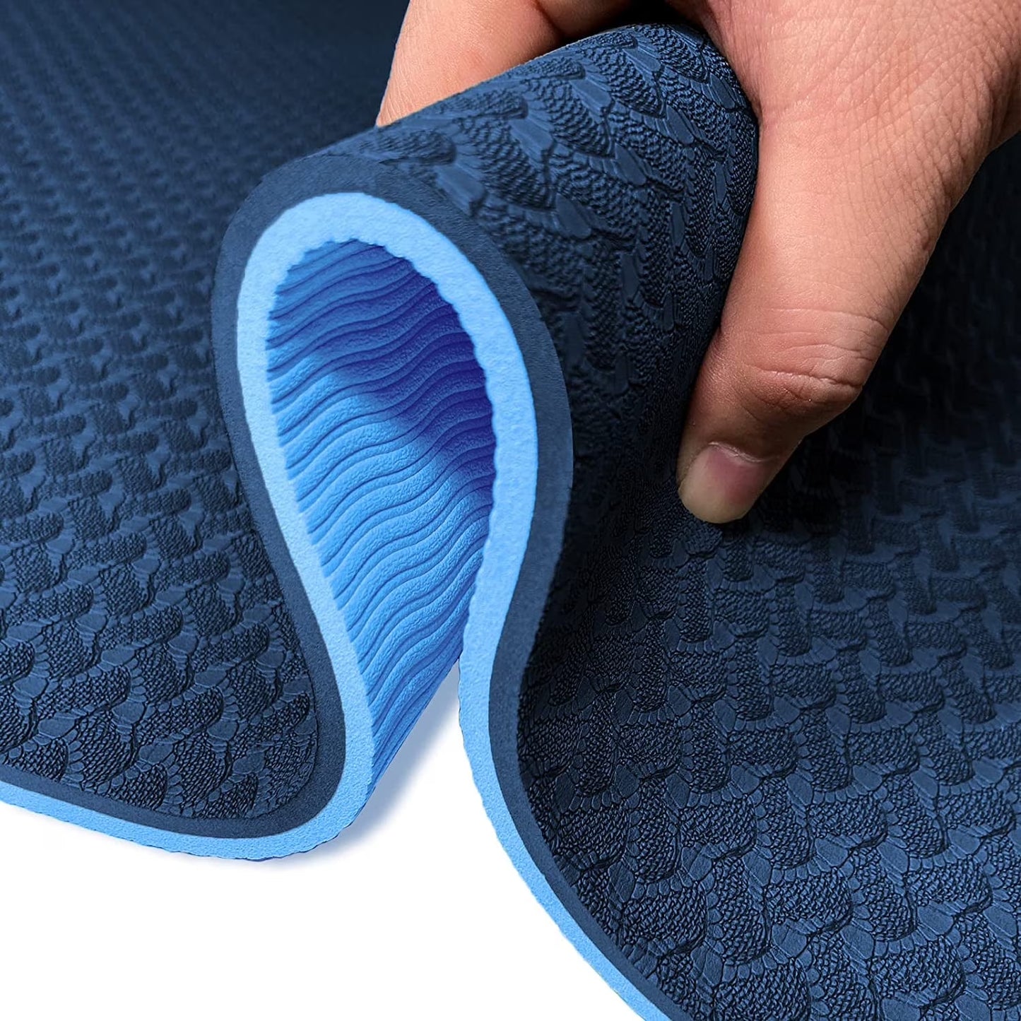 Yoga Mat 1/3 Inch Exercise Mats 8Mm TPE Non-Slip Extra Thick High-Density Eco Friendly for Yoga Workout Pilates Yoga Mats for Women Men