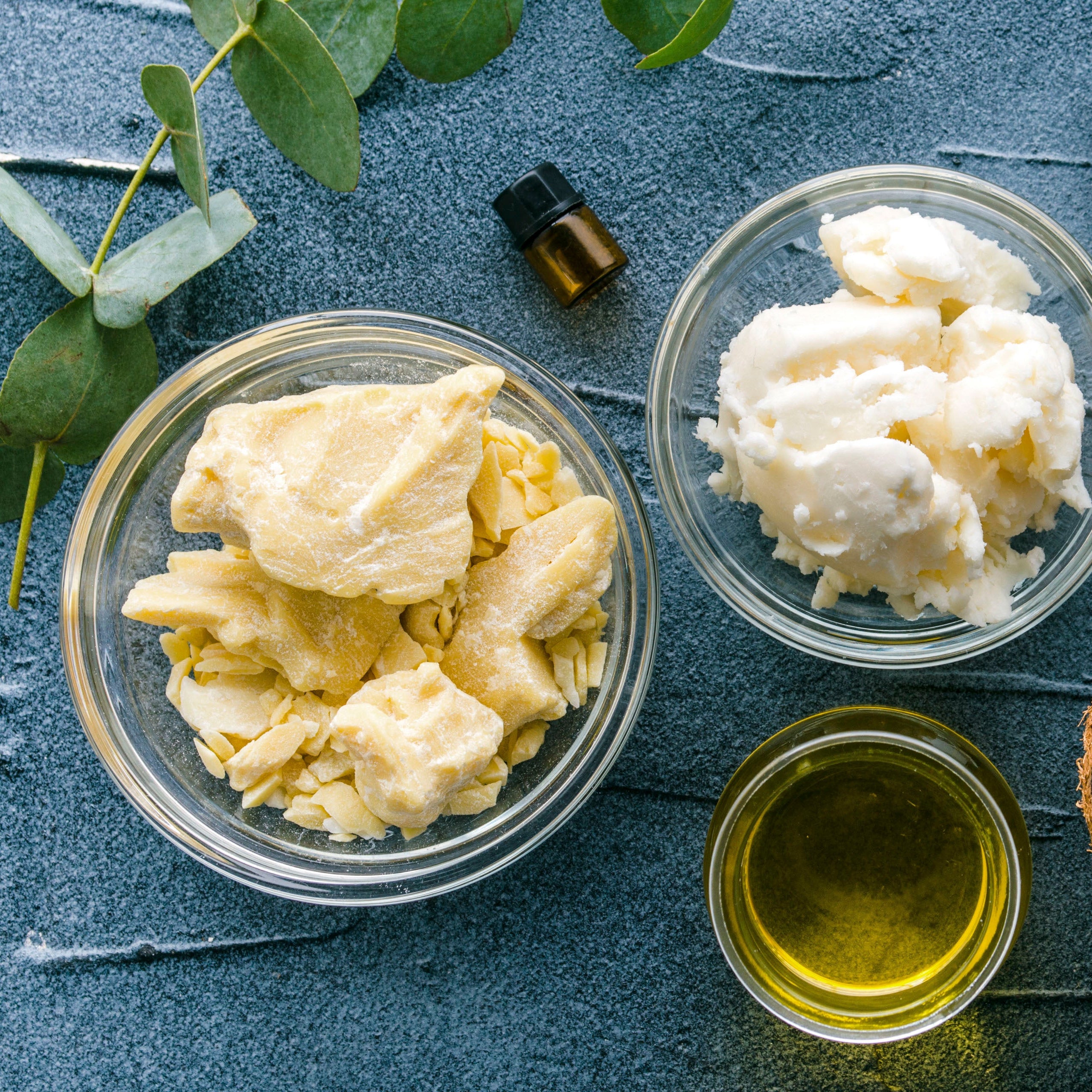 Body Butters in Glass Jars with pressed Oils